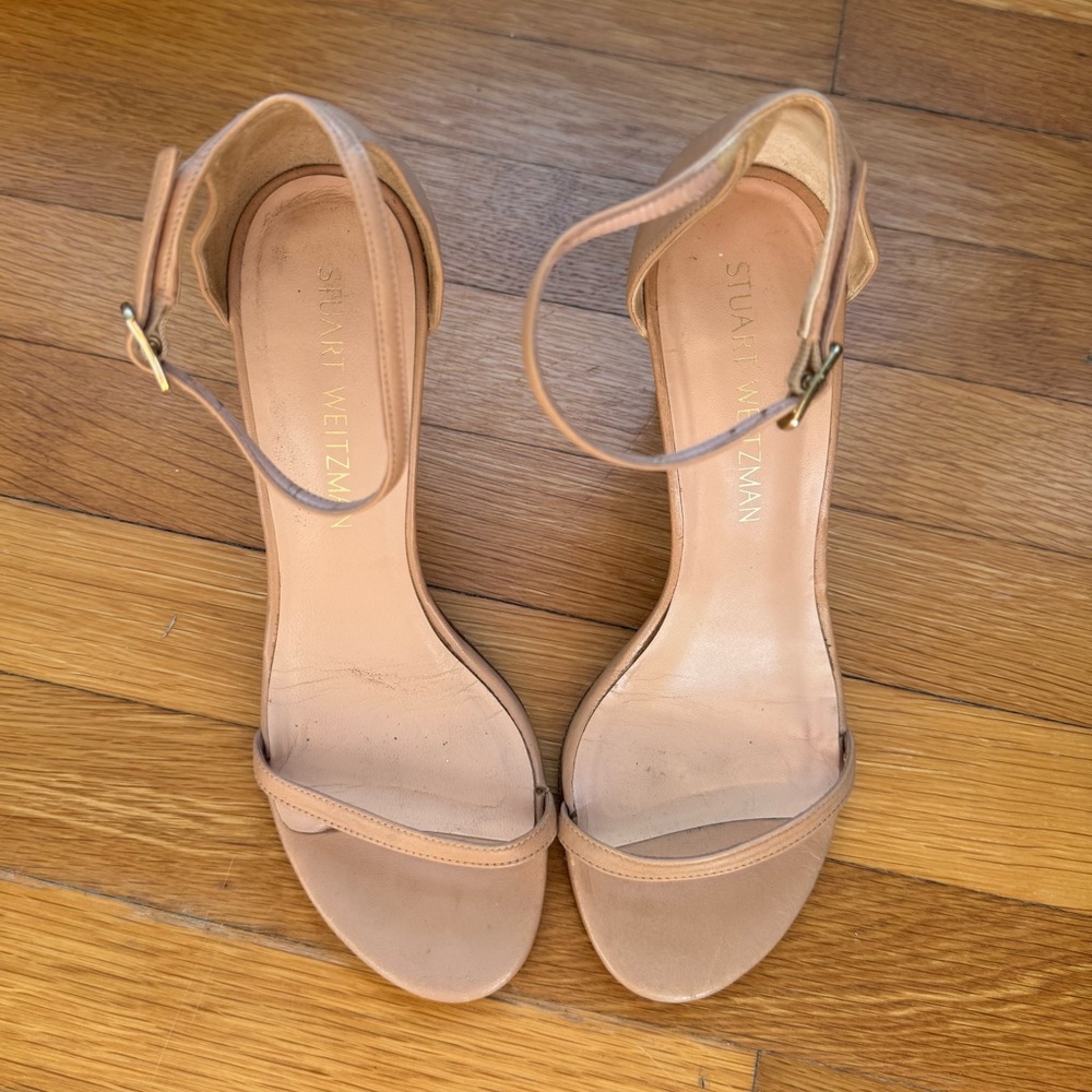 Stuart Weitzman Nudistsong Heel Tan / Beige | Size 7.5